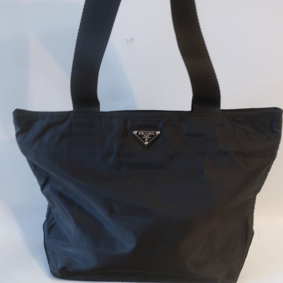 Authentic Womens Prada Milano (25) Brown Nylon Shoulder Travel Tote Handbag - Picture 2 of 16